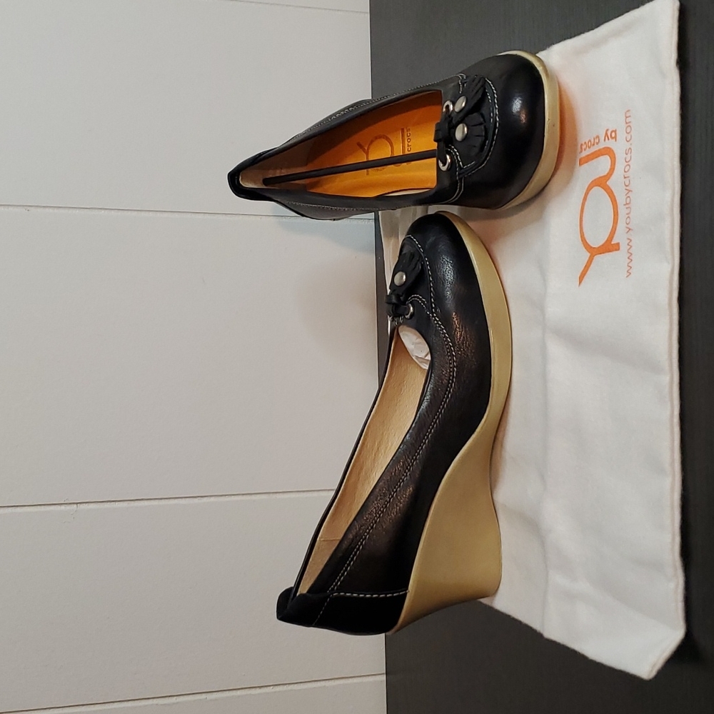 NEW Black Wedge Dress Shoes